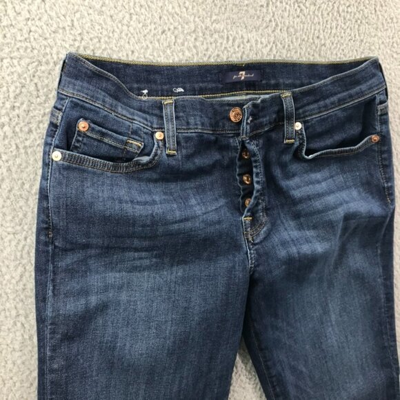 7FAM Womens Size 28 Josefina Mid Rise Button Fly Skinny Boyfriend Jeans - Picture 6 of 16